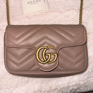 Authentic GG Marmont super mini quilted leather shoulder bag
